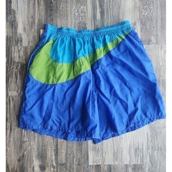 New With tagVintage NIKE Color Block Swoosh Swim Trunks Shorts 2000s SZ L